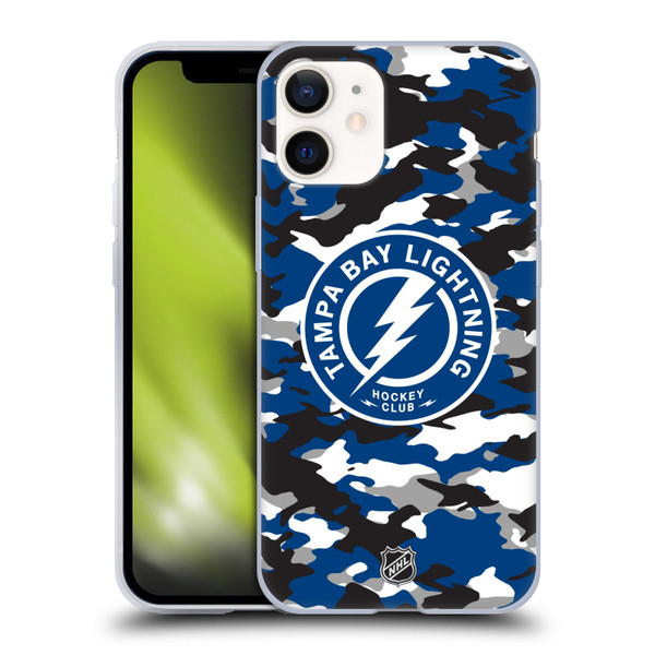 NHL Tampa Bay Lightning Camouflage Soft Gel Case for Apple iPhone 12 Mini