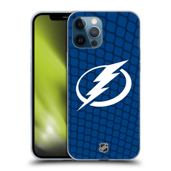NHL Tampa Bay Lightning Net Pattern Soft Gel Case for Apple iPhone 12 Pro Max