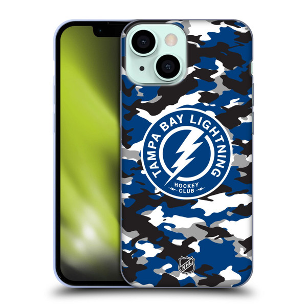 NHL Tampa Bay Lightning Camouflage Soft Gel Case for Apple iPhone 13 Mini
