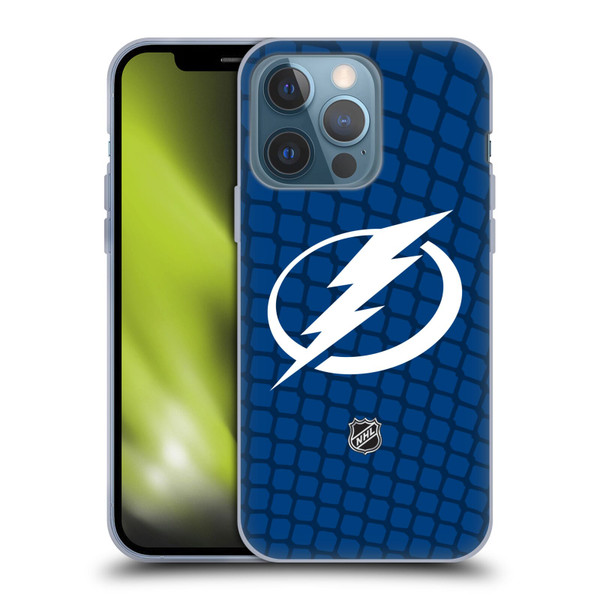NHL Tampa Bay Lightning Net Pattern Soft Gel Case for Apple iPhone 13 Pro