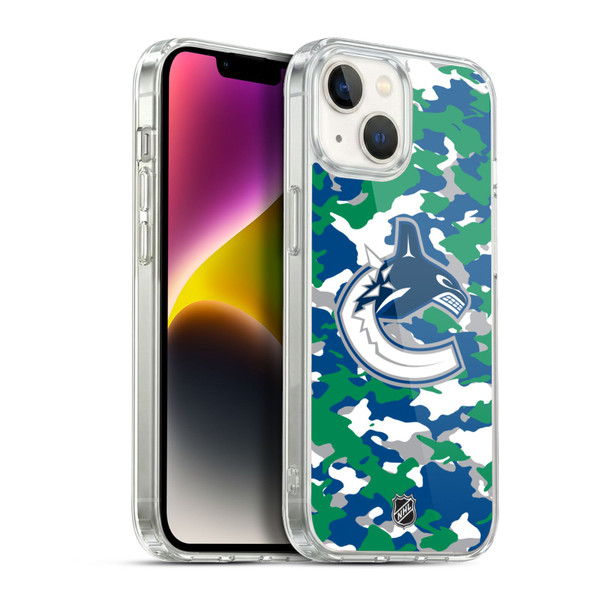 NHL Vancouver Canucks Camouflage Soft Gel Case for Apple iPhone 14