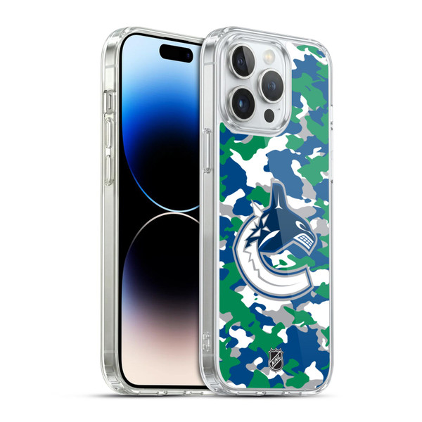 NHL Vancouver Canucks Camouflage Soft Gel Case for Apple iPhone 14 Pro Max & MagSafe