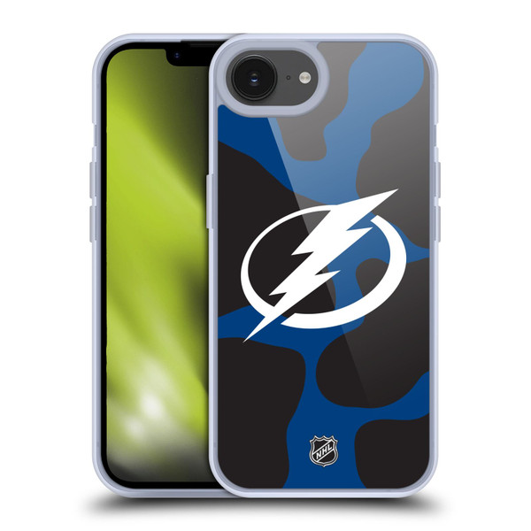NHL Tampa Bay Lightning Cow Pattern Soft Gel Case for Apple iPhone 16e