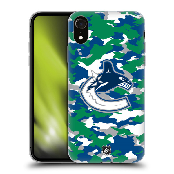 NHL Vancouver Canucks Camouflage Soft Gel Case for Apple iPhone XR
