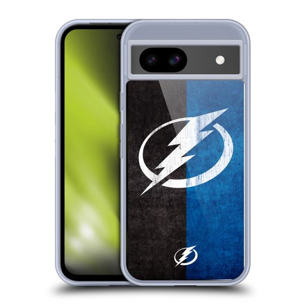 NHL Tampa Bay Lightning Half Distressed Soft Gel Case for Google Pixel 8a