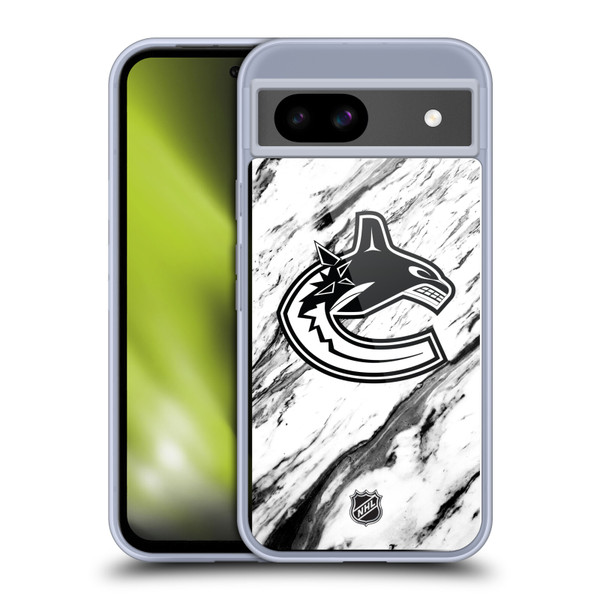NHL Vancouver Canucks Marble Soft Gel Case for Google Pixel 8a