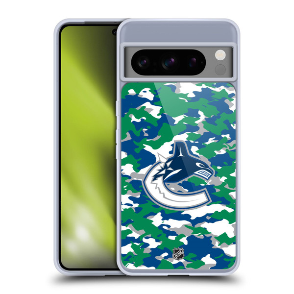 NHL Vancouver Canucks Camouflage Soft Gel Case for Google Pixel 8 Pro