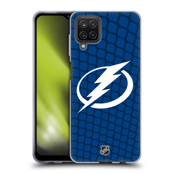 NHL Tampa Bay Lightning Net Pattern Soft Gel Case for Samsung Galaxy A12 (2020)