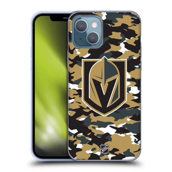 NHL Vegas Golden Knights Camouflage Soft Gel Case for Apple iPhone 13