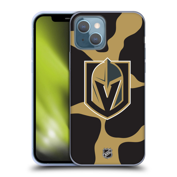 NHL Vegas Golden Knights Cow Pattern Soft Gel Case for Apple iPhone 13