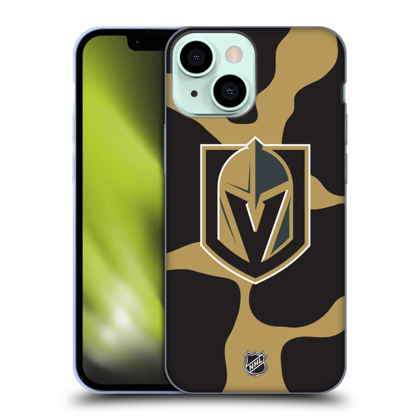 NHL Vegas Golden Knights Cow Pattern Soft Gel Case for Apple iPhone 13 Mini