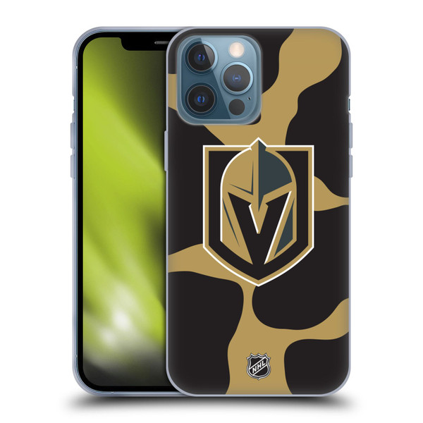 NHL Vegas Golden Knights Cow Pattern Soft Gel Case for Apple iPhone 13 Pro Max