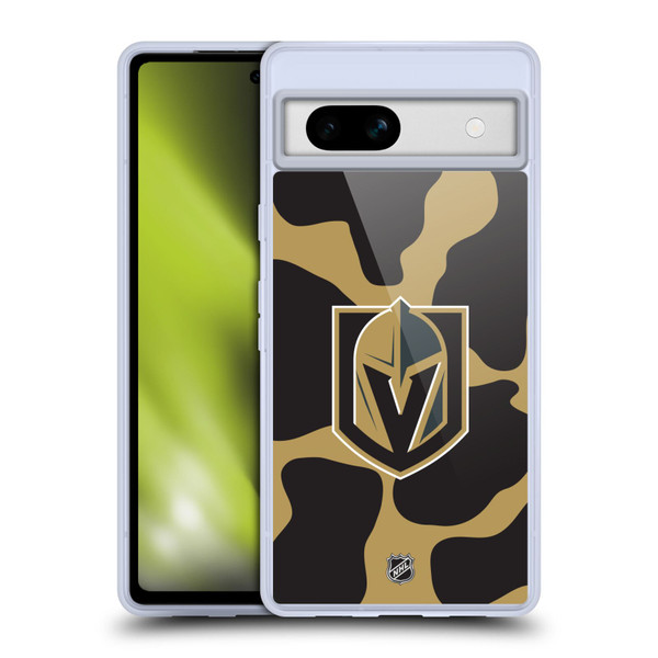 NHL Vegas Golden Knights Cow Pattern Soft Gel Case for Google Pixel 7a