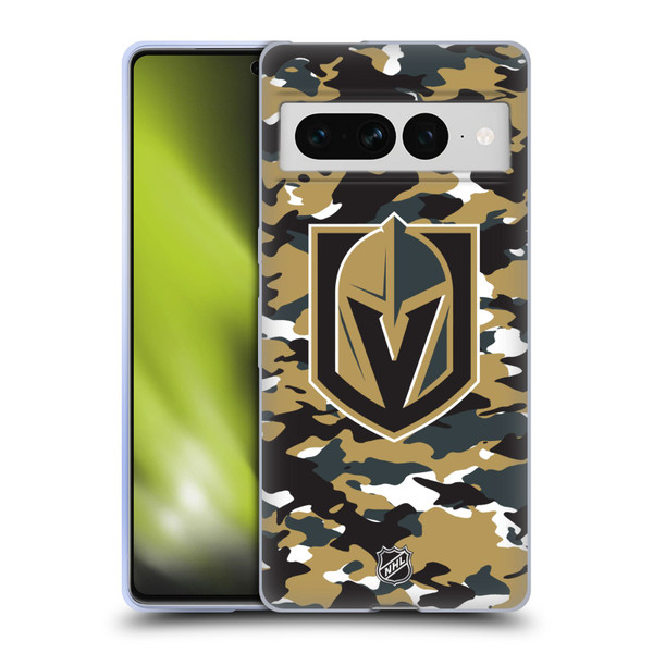 NHL Vegas Golden Knights Camouflage Soft Gel Case for Google Pixel 7 Pro