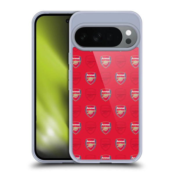 Arsenal FC Crest Patterns Red Soft Gel Case for Google Pixel 10