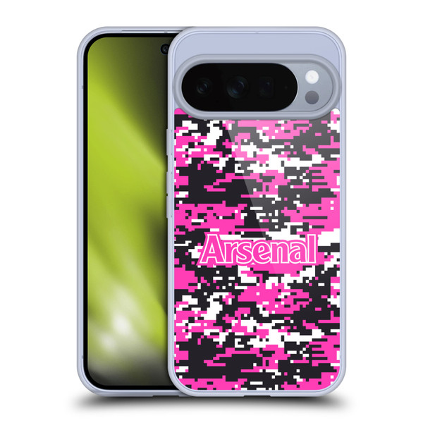 Arsenal FC Crest Patterns Pink Digital Camouflage Soft Gel Case for Google Pixel 10 Pro XL