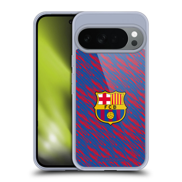 FC Barcelona Crest Patterns Glitch Soft Gel Case for Google Pixel 10