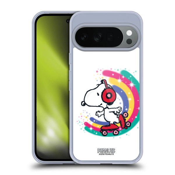 Peanuts Snoopy Boardwalk Airbrush Colourful Skating Soft Gel Case for Google Pixel 10