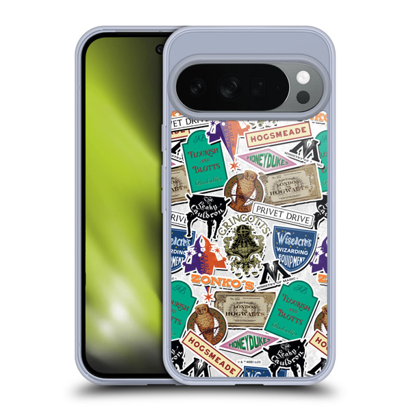 Harry Potter Locations Typography Logo Collage Soft Gel Case for Google Pixel 10