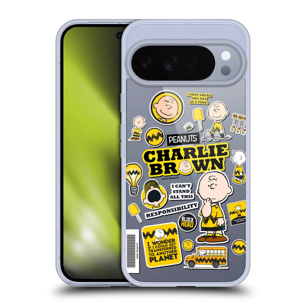 Peanuts Trends Charlie Brown Sticker Print Soft Gel Case for Google Pixel 10 Pro XL