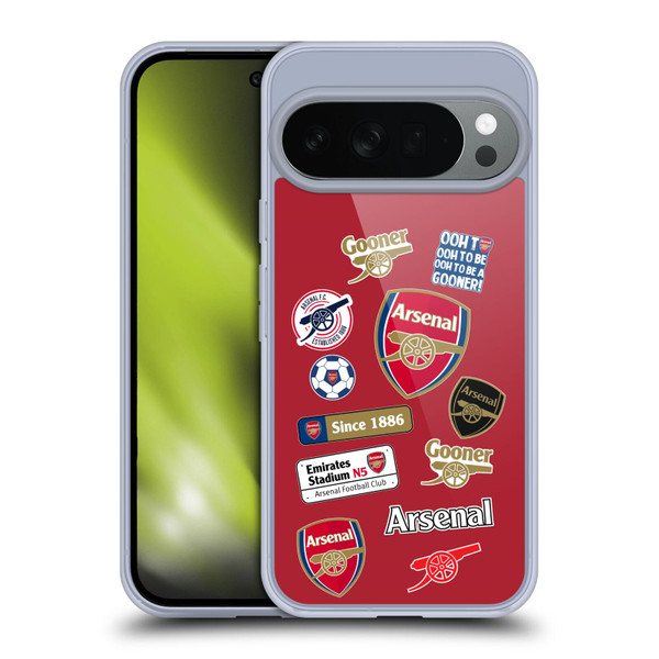 Arsenal FC Logos Collage Soft Gel Case for Google Pixel 10