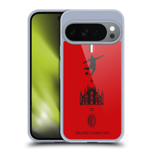 AC Milan Crest Patterns Red Soft Gel Case for Google Pixel 10