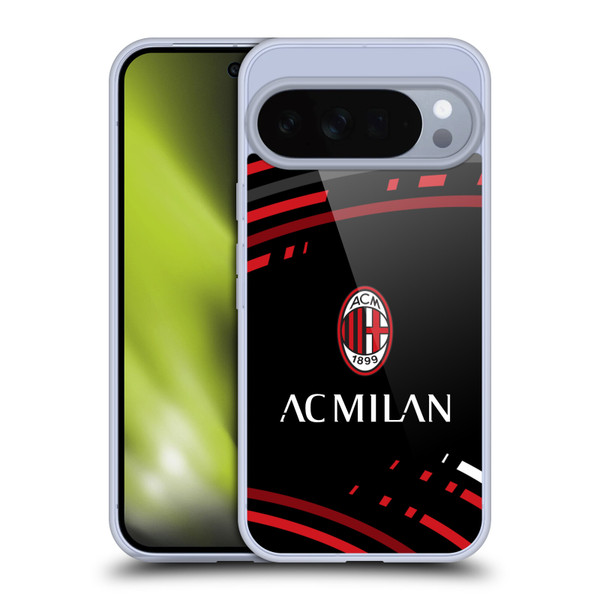 AC Milan Crest Patterns Curved Soft Gel Case for Google Pixel 10 Pro XL
