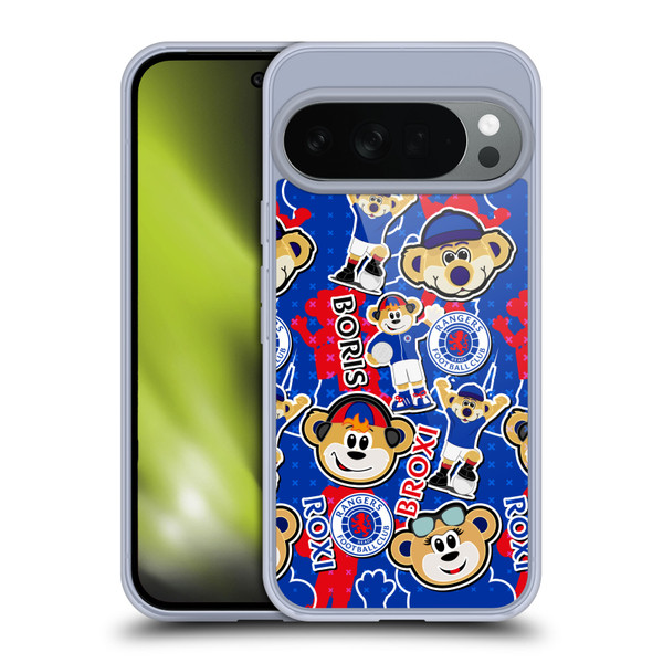 Rangers FC Crest Mascot Sticker Collage Soft Gel Case for Google Pixel 10