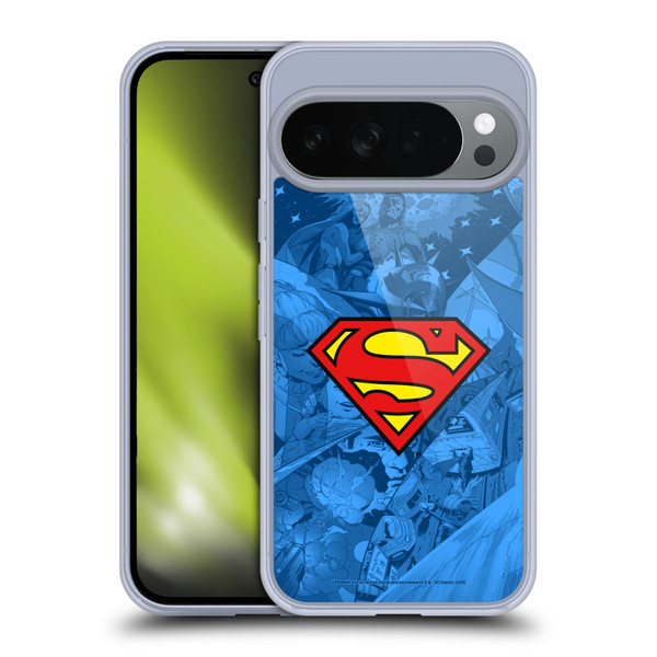 Superman DC Comics Comicbook Art Collage Soft Gel Case for Google Pixel 10
