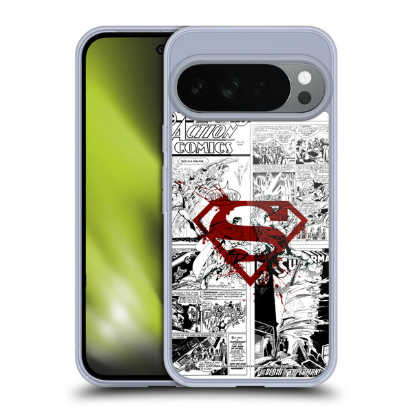 Superman DC Comics Comicbook Art Red Logo Splatter Soft Gel Case for Google Pixel 10