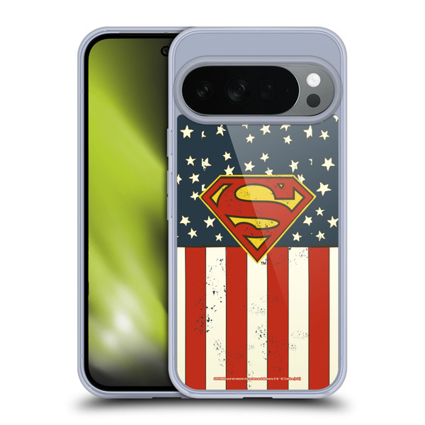 Superman DC Comics Logos U.S. Flag Soft Gel Case for Google Pixel 10