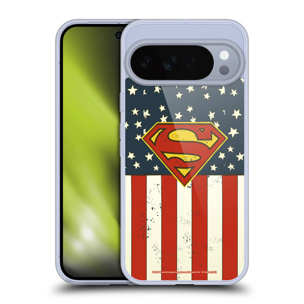 Superman DC Comics Logos U.S. Flag Soft Gel Case for Google Pixel 10 Pro XL
