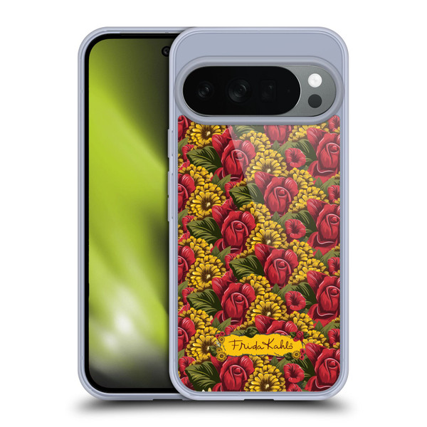 Frida Kahlo Red Florals Pattern Soft Gel Case for Google Pixel 10