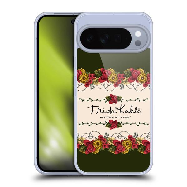 Frida Kahlo Red Florals Border Soft Gel Case for Google Pixel 10 Pro XL