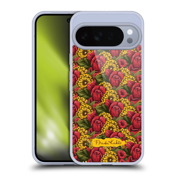 Frida Kahlo Red Florals Pattern Soft Gel Case for Google Pixel 10 Pro XL