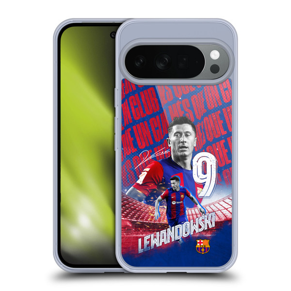 FC Barcelona 2023/24 First Team Robert Lewandowski Soft Gel Case for Google Pixel 10