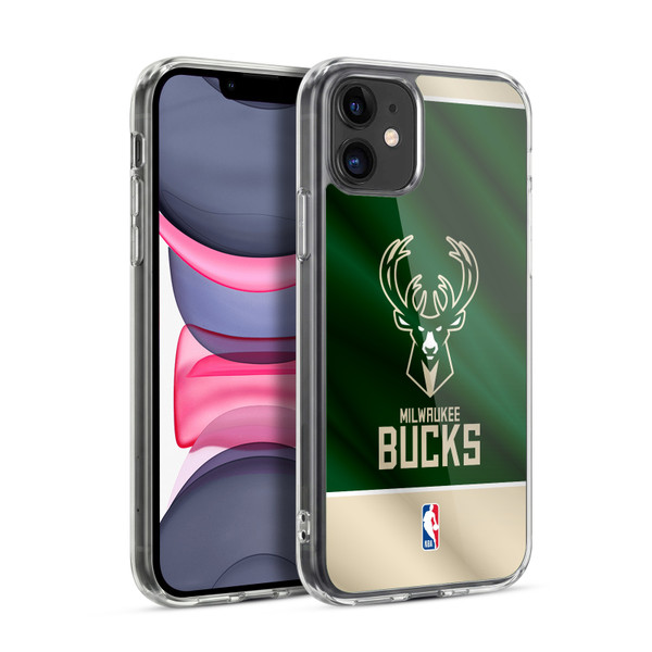 NBA Milwaukee Bucks Horizontal Banner Soft Gel Case for Apple iPhone 11