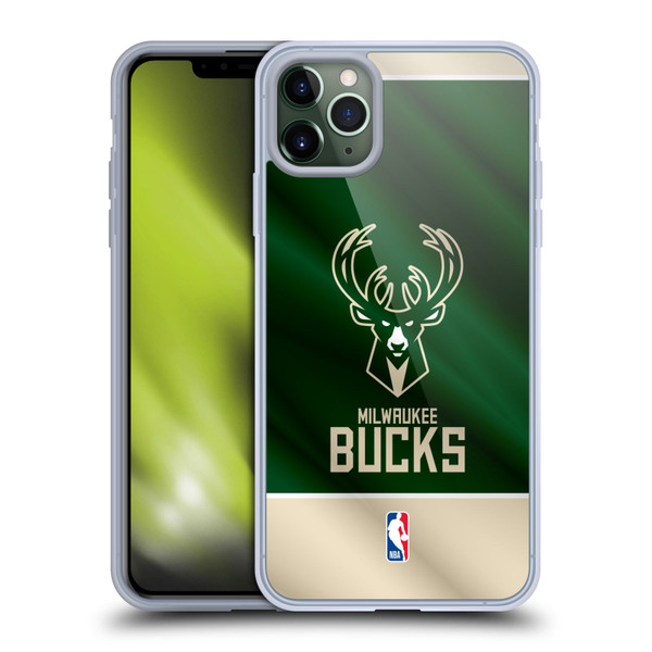 NBA Milwaukee Bucks Horizontal Banner Soft Gel Case for Apple iPhone 11 Pro Max & MagSafe