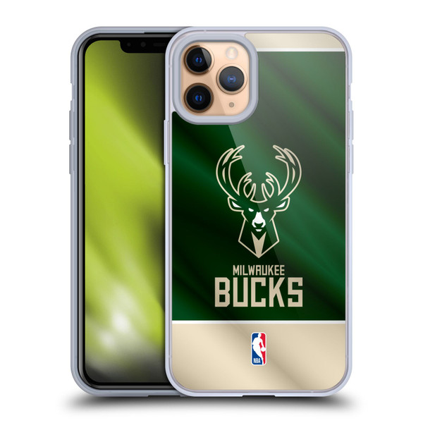 NBA Milwaukee Bucks Horizontal Banner Soft Gel Case for Apple iPhone 11 Pro & MagSafe
