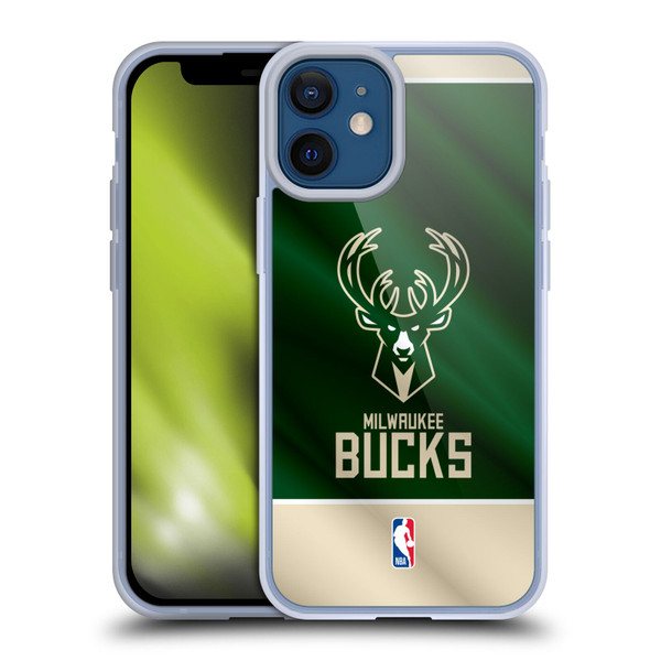 NBA Milwaukee Bucks Horizontal Banner Soft Gel Case for Apple iPhone 12 Mini & MagSafe