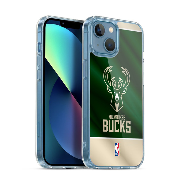 NBA Milwaukee Bucks Horizontal Banner Soft Gel Case for Apple iPhone 13 Mini & MagSafe
