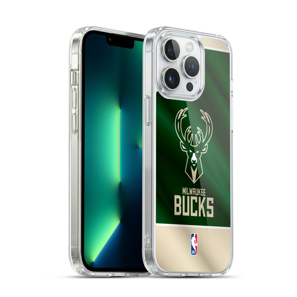 NBA Milwaukee Bucks Horizontal Banner Soft Gel Case for Apple iPhone 13 Pro Max & MagSafe