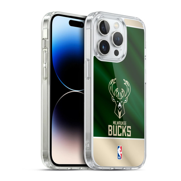 NBA Milwaukee Bucks Horizontal Banner Soft Gel Case for Apple iPhone 13 Pro & MagSafe