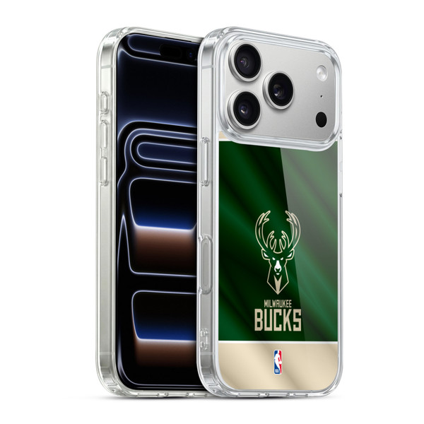 NBA Milwaukee Bucks Horizontal Banner Soft Gel Case for Apple iPhone 17 Pro