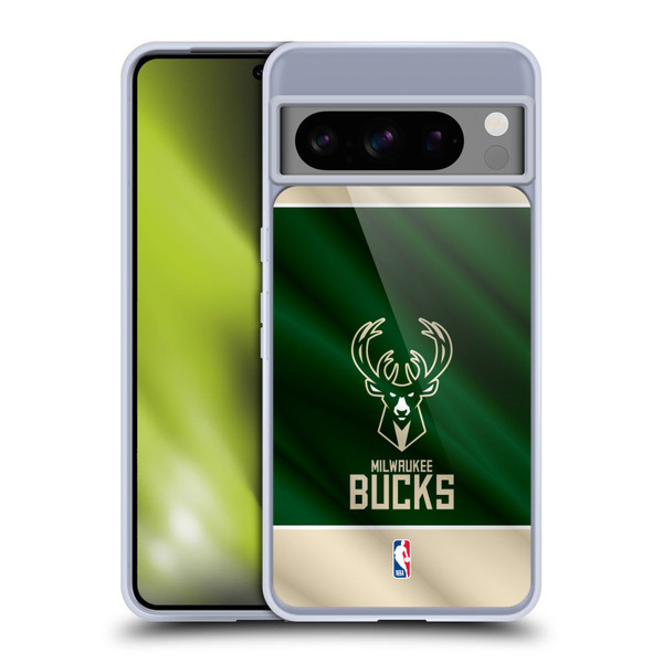 NBA Milwaukee Bucks Horizontal Banner Soft Gel Case for Google Pixel 8 Pro