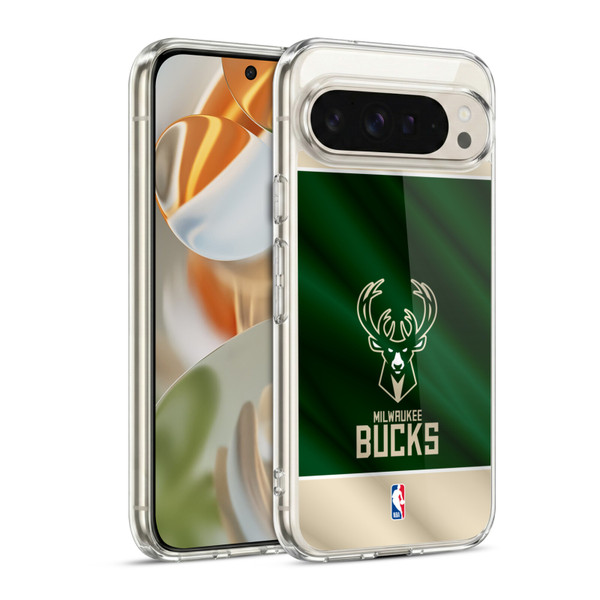 NBA Milwaukee Bucks Horizontal Banner Soft Gel Case for Google Pixel 9 / Pixel 9 Pro