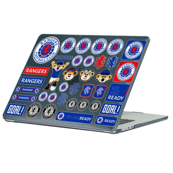 Rangers FC Icons Mix Art Black Glitter Hard Crystal Armour Laptop Case for Apple MacBook Air 13.6" M2 A2681/M3 A3113/M4 A3240 2022/2024/2025