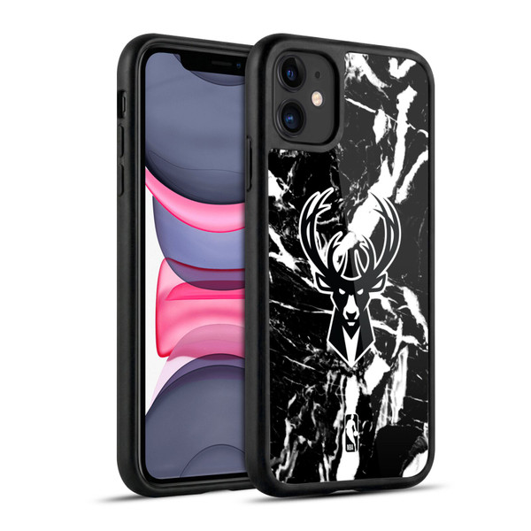 NBA Milwaukee Bucks Black Marble Gel Armour Case For Apple iPhone 11