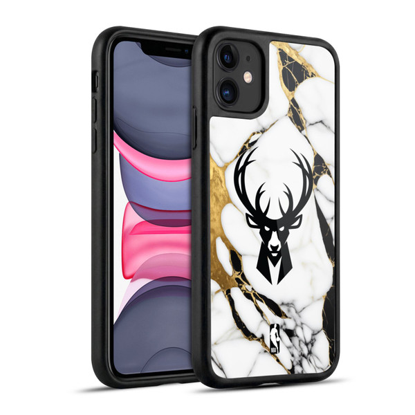 NBA Milwaukee Bucks White Marble Gel Armour Case For Apple iPhone 11