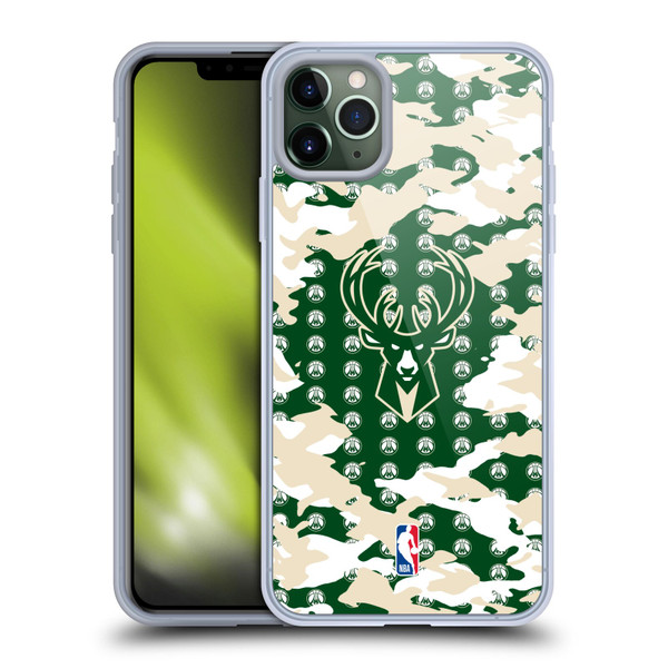 NBA Milwaukee Bucks Camouflage Soft Gel Case for Apple iPhone 11 Pro Max & MagSafe